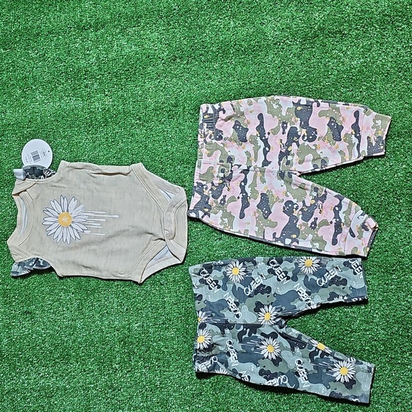 eplay Other - Floral Kids Matching Set - Cream and Gray